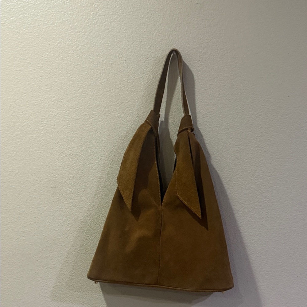 Brown Suede Tote Bag